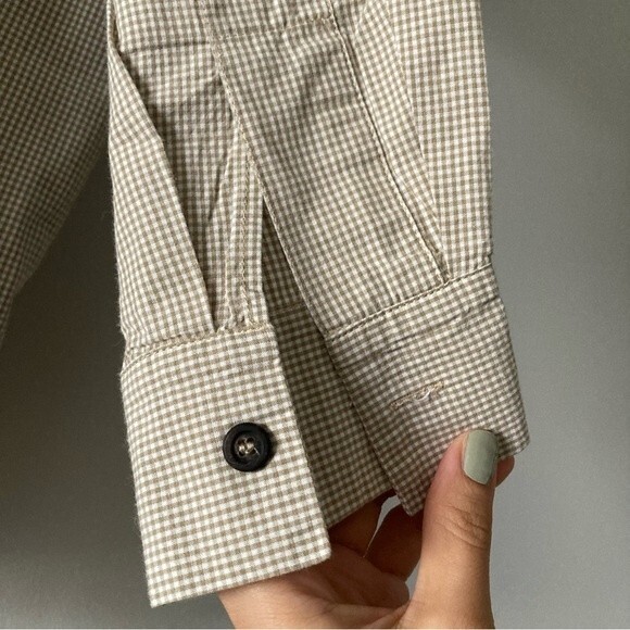 Eskander Gingham Check‎ Boxy Double Collar Shirt | Size 0 - Picture 4 of 7